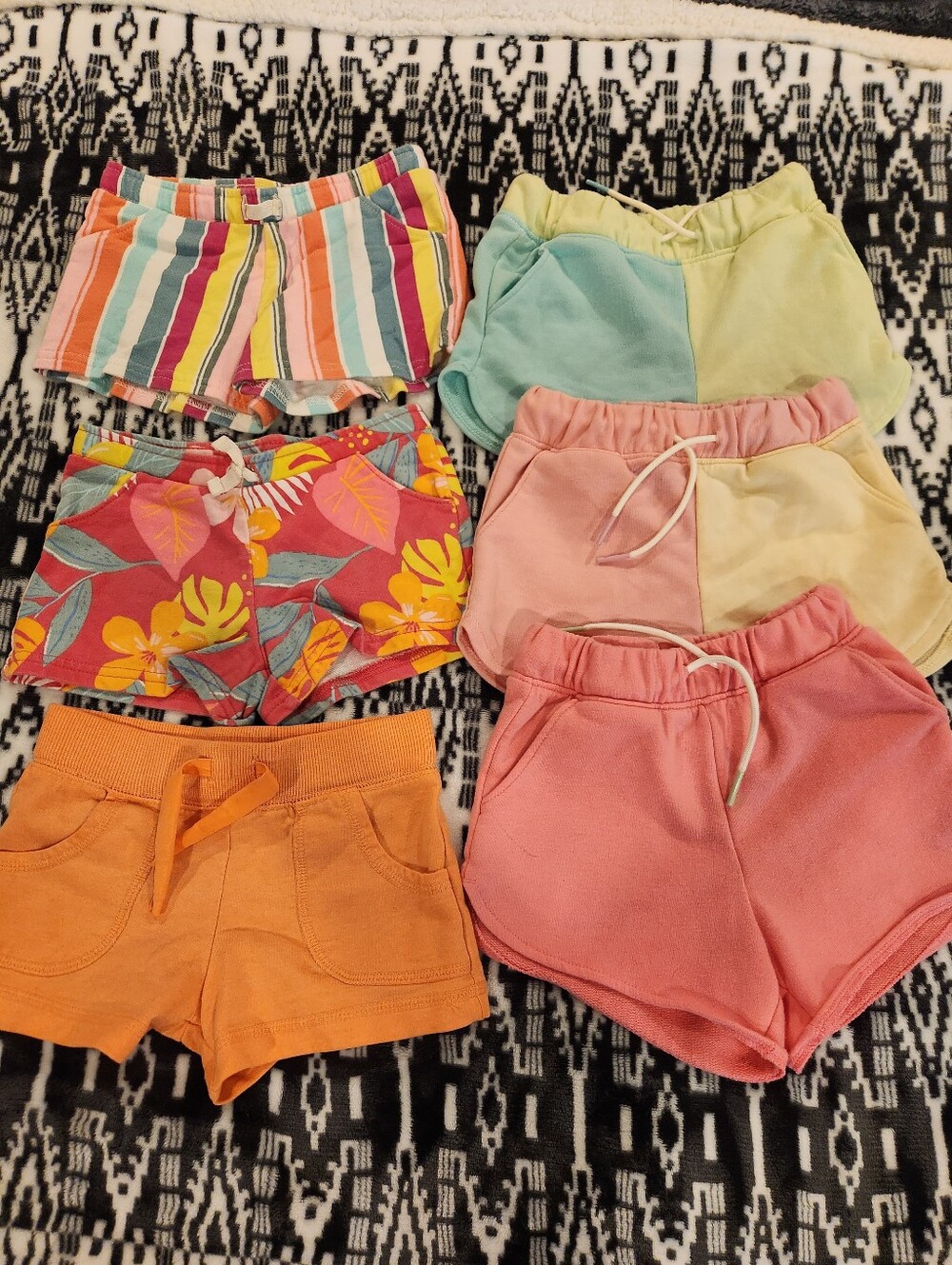 Girl's Multicolored Drawstring Shorts Bundle, Size 3T